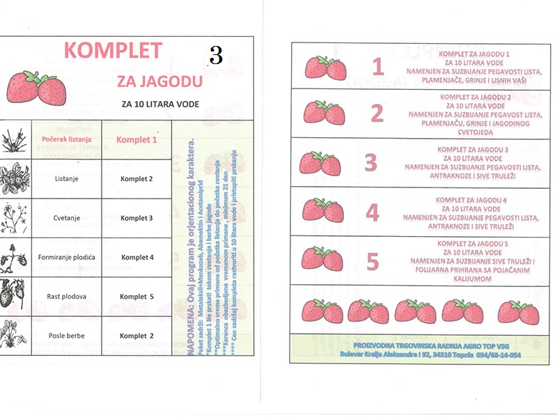 Komplet 3 za jagodu
