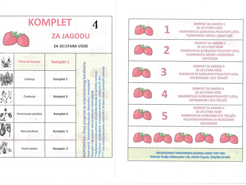 Komplet 4 za jagodu